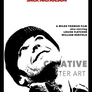 One Flew Over The Cuckoo&#39;s Nest Movie Poster: Hand Drawn Film Art