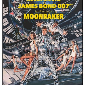 Moonraker James Bond Movie Poster: Hand-Drawn Artwork (Digital Download)