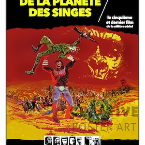 Battle for the Planet of the Apes Poster,Planet of the Apes Poster, Planet of the Apes French Edition Poster Print