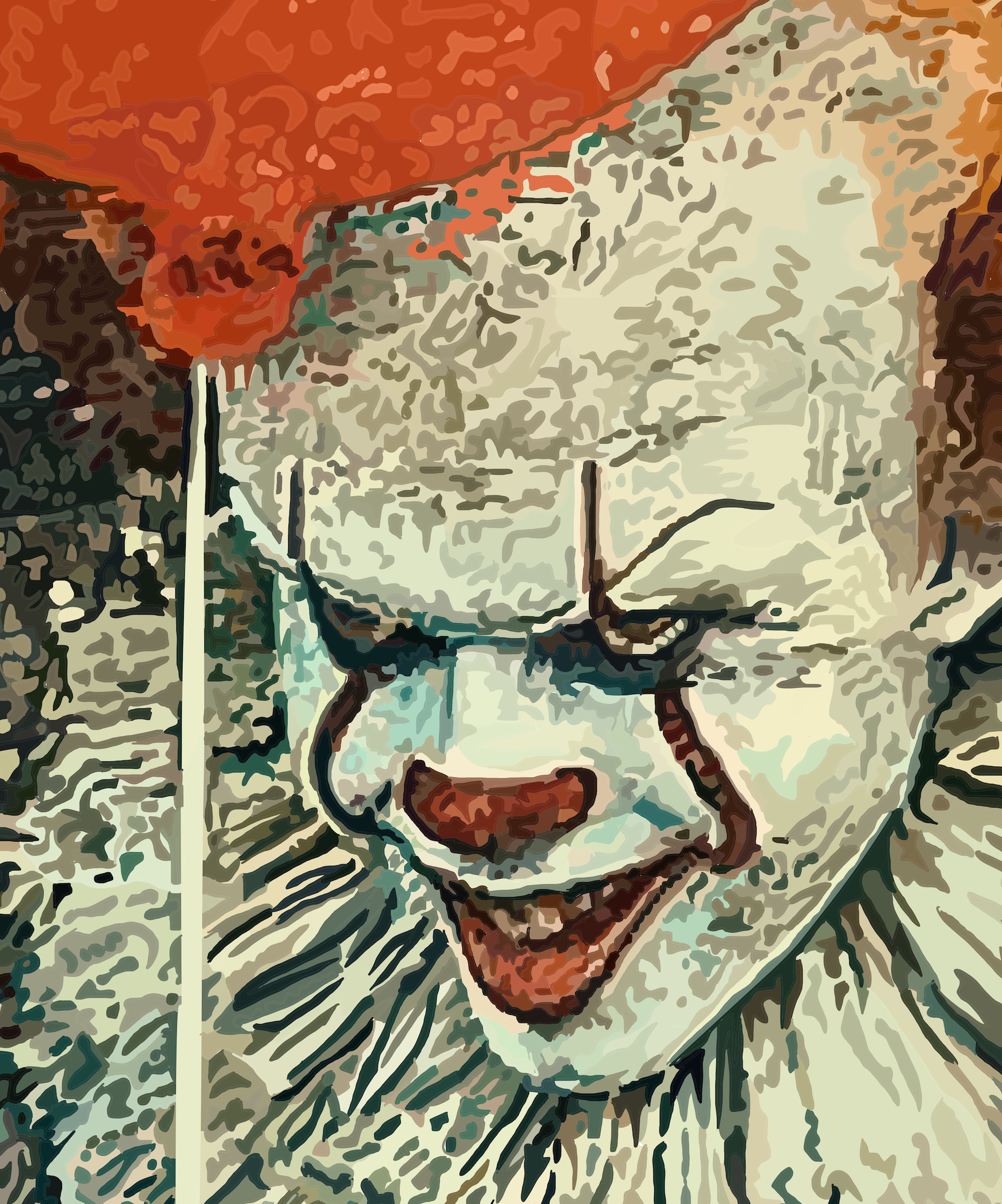 ペニーワイズポスター、IT映画プリント、手描きウォールアート - Etsy 日本