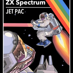Jetpac Poster: ZX Spectrum Retro Game Art (Digital Download)