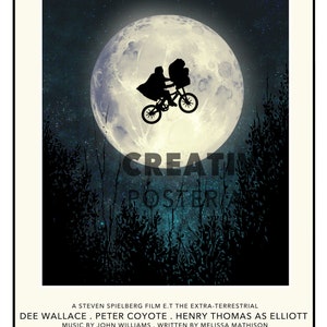 Hand Drawn ET Movie Poster: Sci-Fi Film Fan Art
