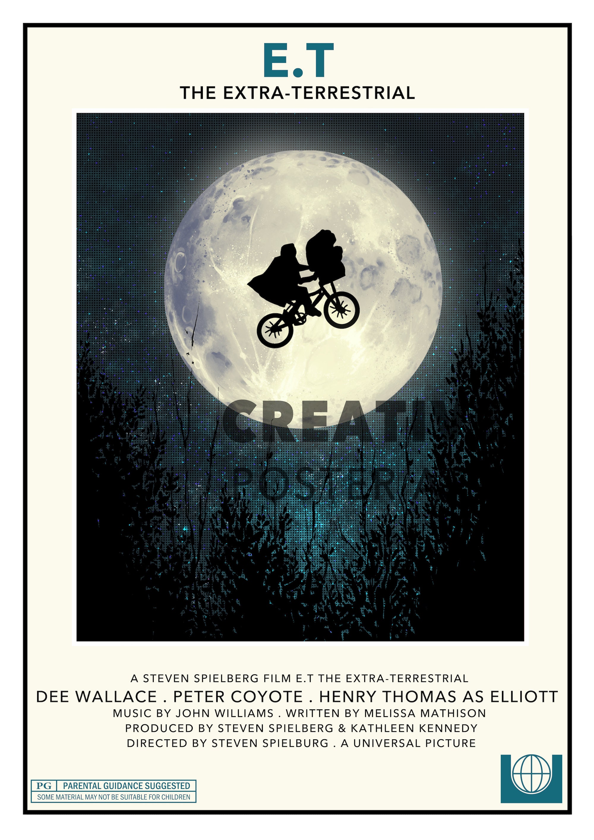 ET Poster, ET Movie Poster, the Extra-terrestrial Film Print