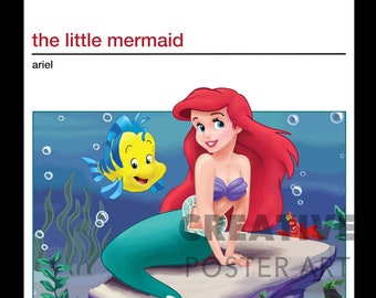 Ariel, die kleine Meerjungfrau Film Poster, Disney Kunstdruck