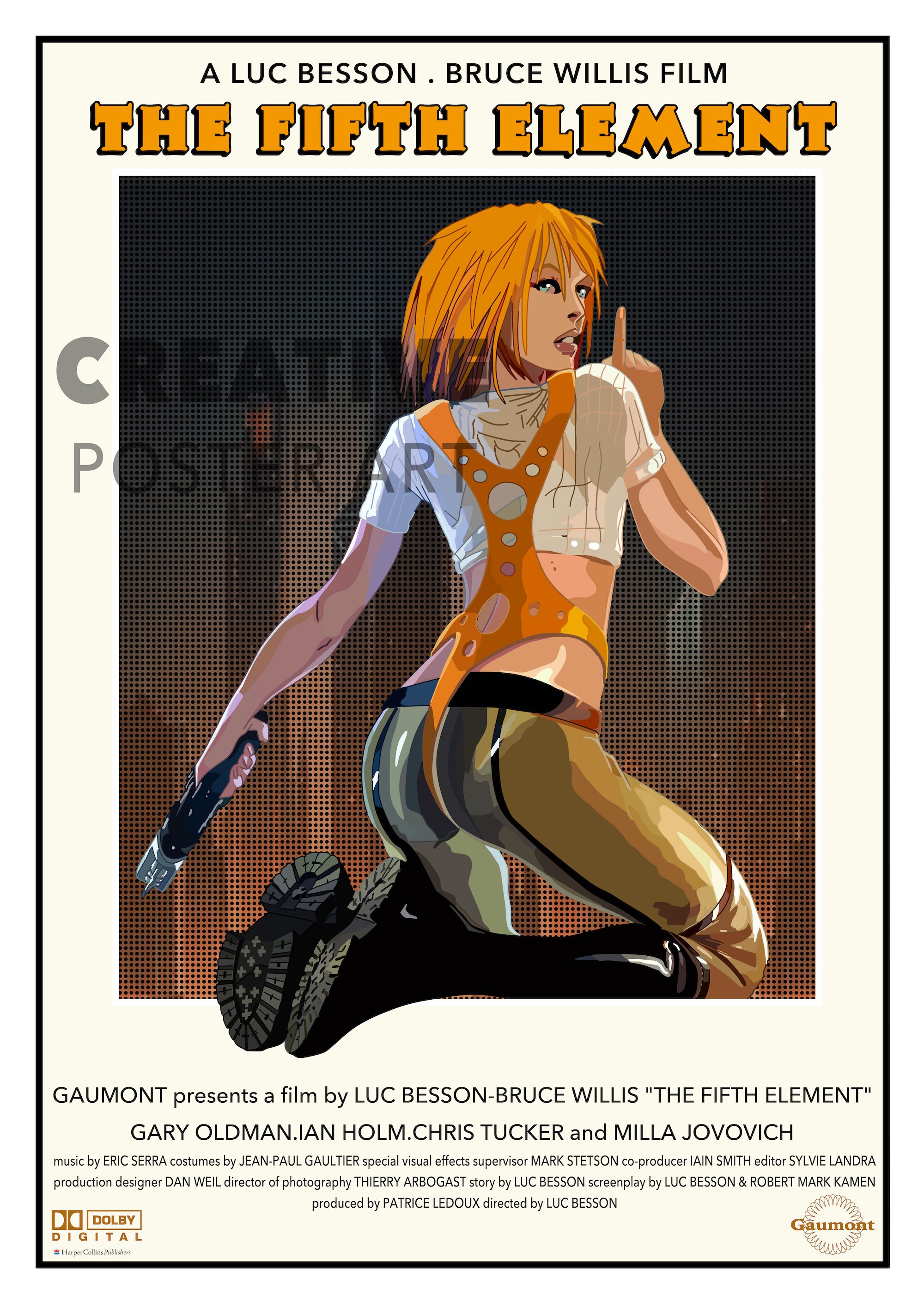 サイン＆　ポスター　5th Elements　フィフス エレメンツ The Fifth Element(フィフス・エレメント) 【4名直筆サイン入り
