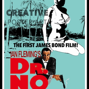 Dr. No James Bond Film Poster: Hand Drawn Artwork (Digital Download)