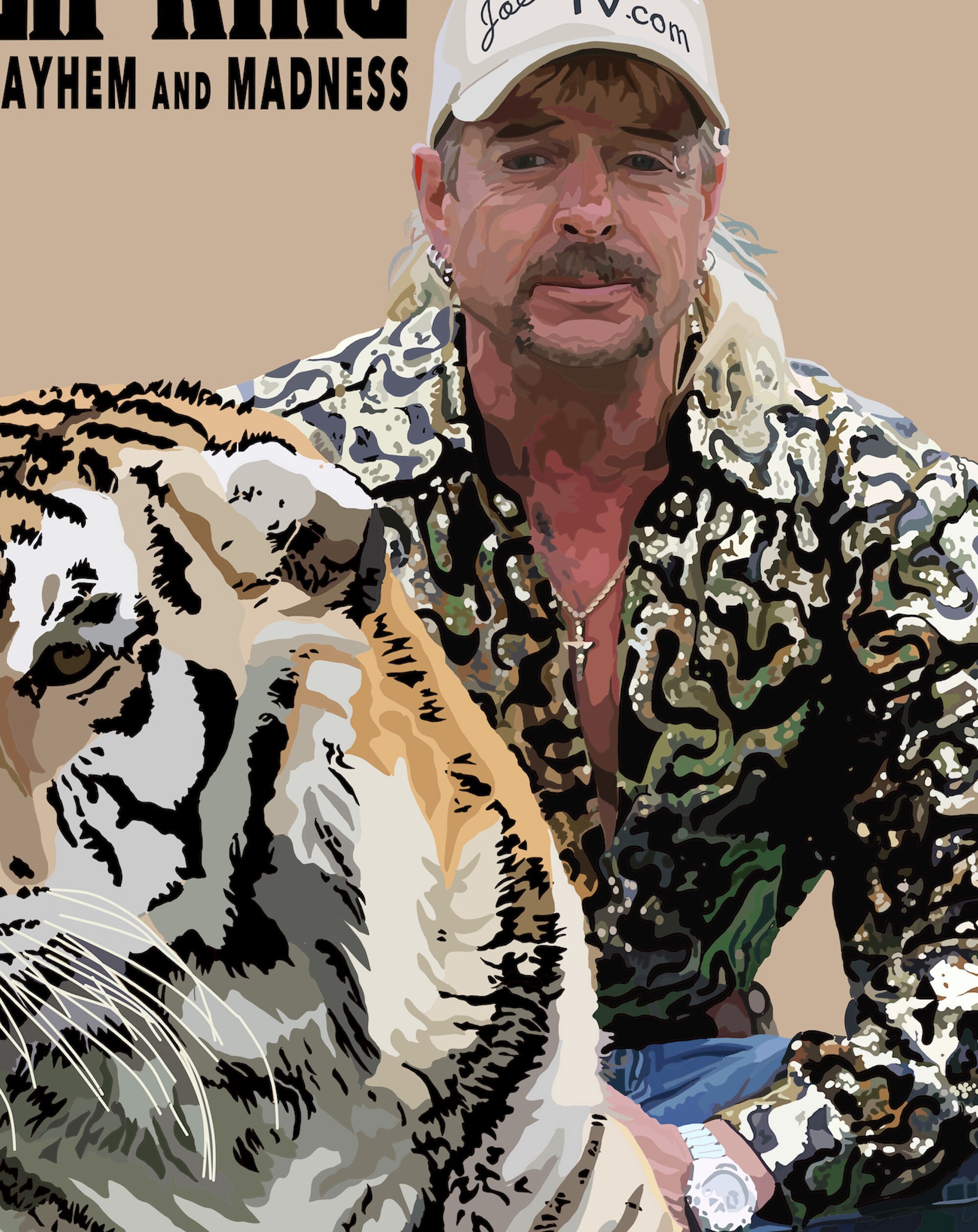 Tiger King Joe Exotic Hand-drawn Poster (digital Download)