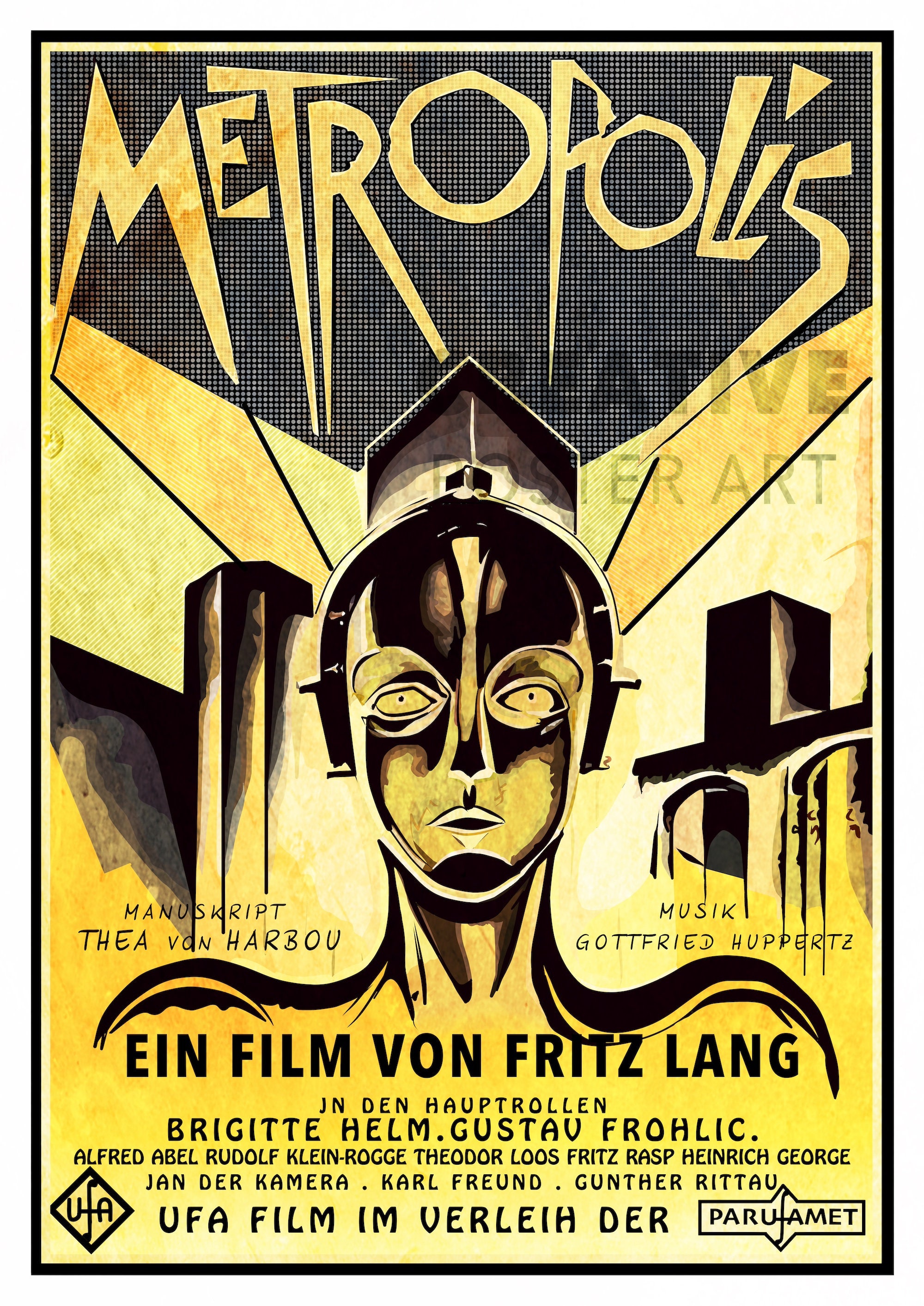 アート・デザイン・音楽 harlemworld: metropolis as phor Metropolis Movie Poster: Distressed Retro Sci-fi Film Print