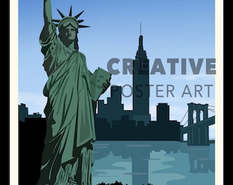 Hand Drawn New York Poster: Travel Wall Art (Digital Download)