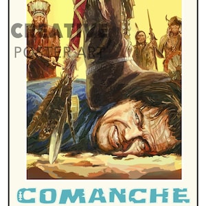 Poster di Comanche Uprising, poster di Rick Dalton, arte di Rick Dalton, stampa del film di Rick Dalton, poster del film Dalton, arte di C'era una volta a... Hollywood