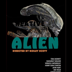 Alien Poster Download, Alien Movie Printable Wall Art,Home Decor,Alien Movie Print, Hand Drawn Artwork, Alien Art,Poster Download