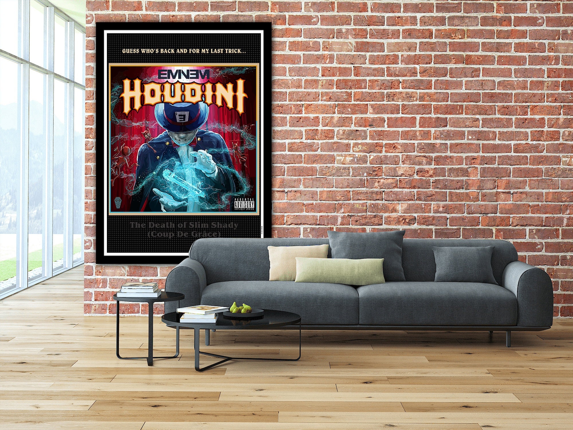 Eminem Poster, Eminem Houdini Poster Print, Eminem Wall Art