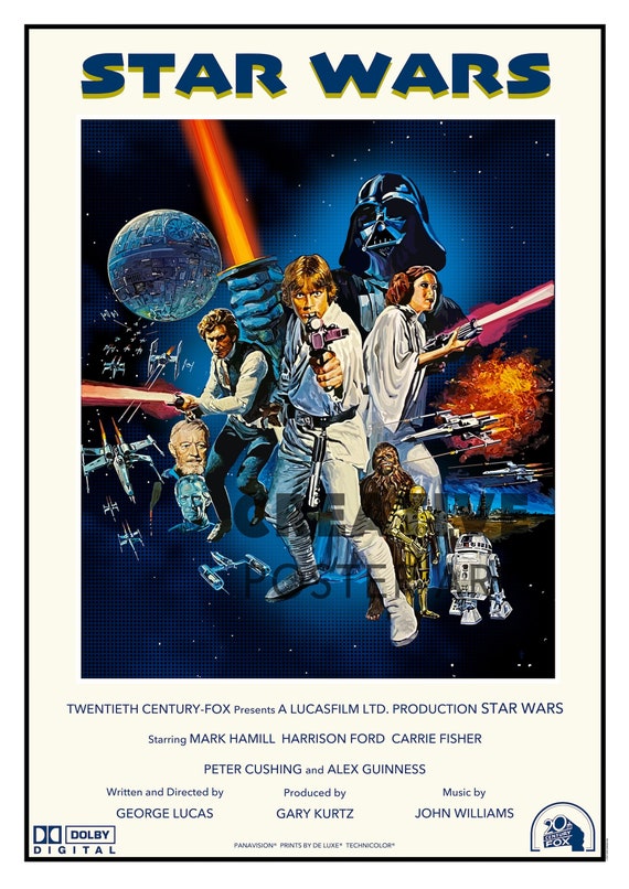 スター・ウォーズ 1977 映画ポスター：手描きファンアート（デジタル