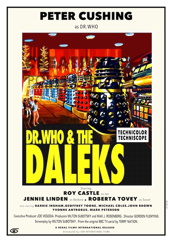 Dr. Who and the Daleks Movie Poster Print: Peter Cushing Fan Art