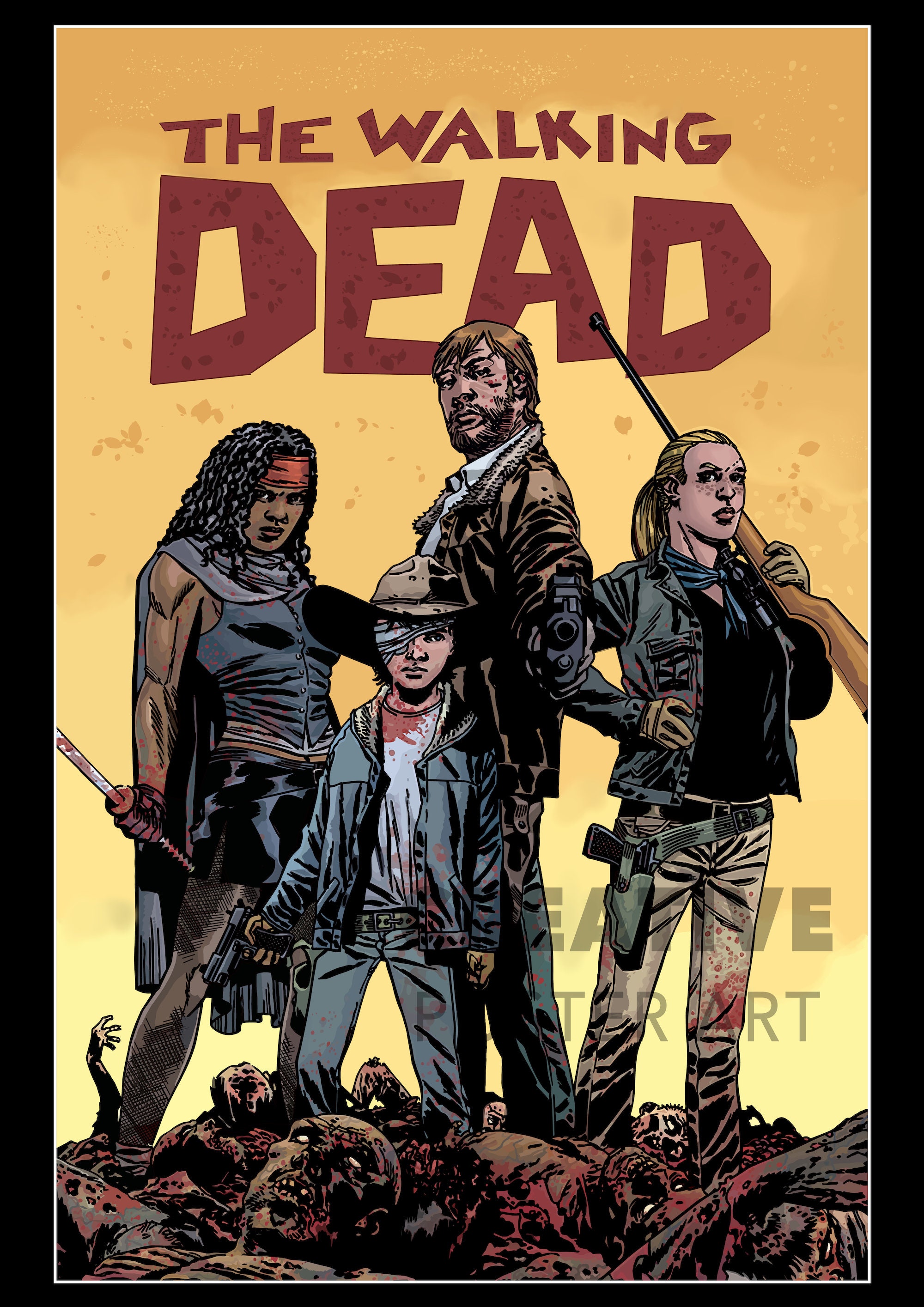 LILYRIN Horror Cool Poster The Walking Dead twd Poster 12x18inches