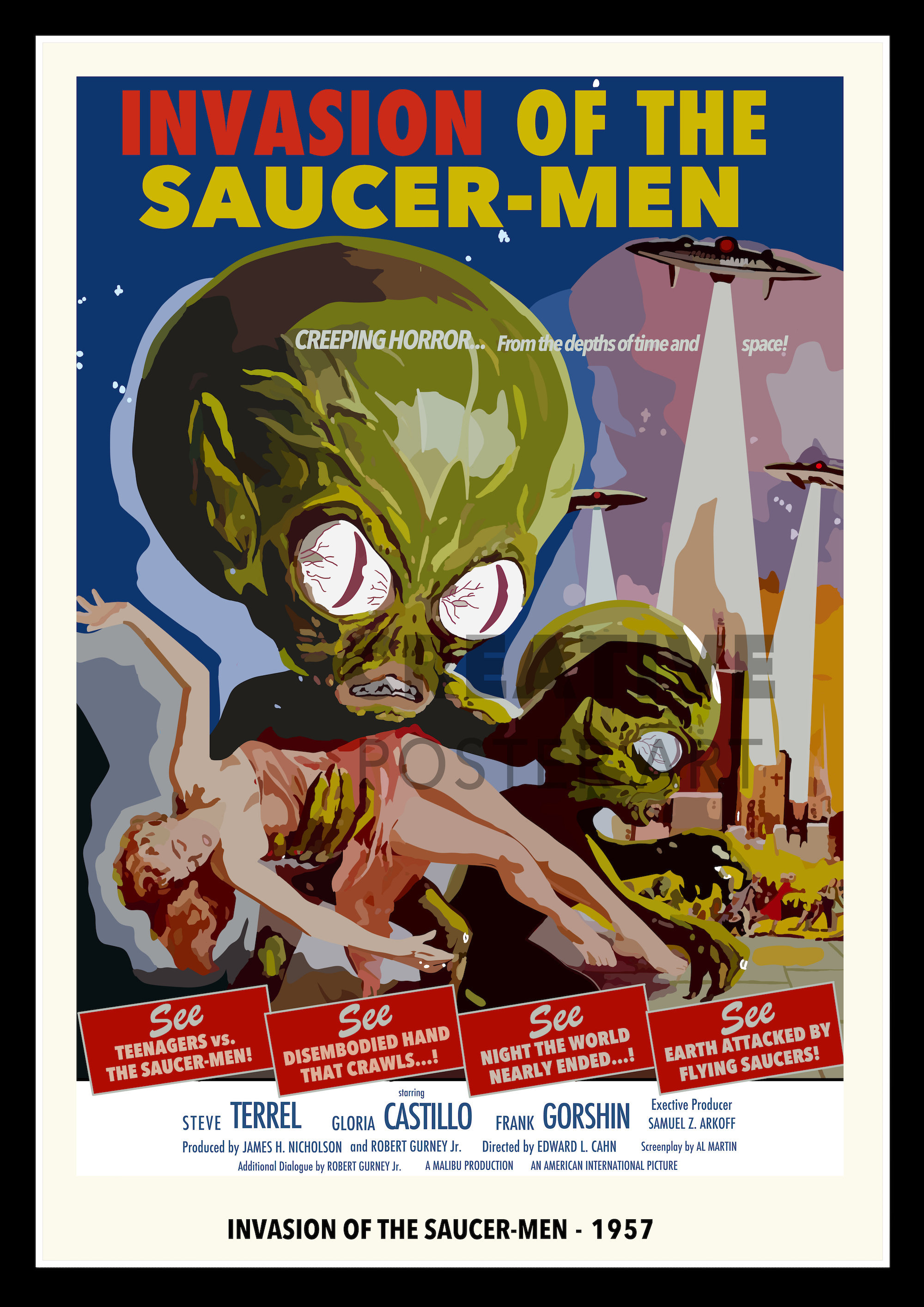 Invasion of the Saucer-men Movie Poster, Sci-fi Film Print - Etsy
