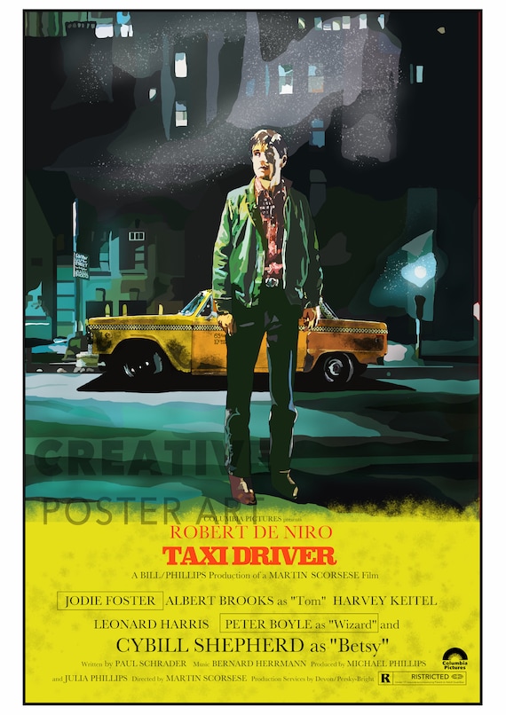 映画『タクシードライバー』ポスター：手描きアートプリント（デジタル