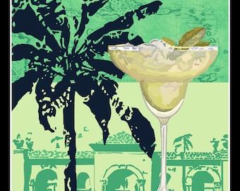 Wydruk artystyczny koktajlu Mojito: ręcznie rysowana dekoracja baru