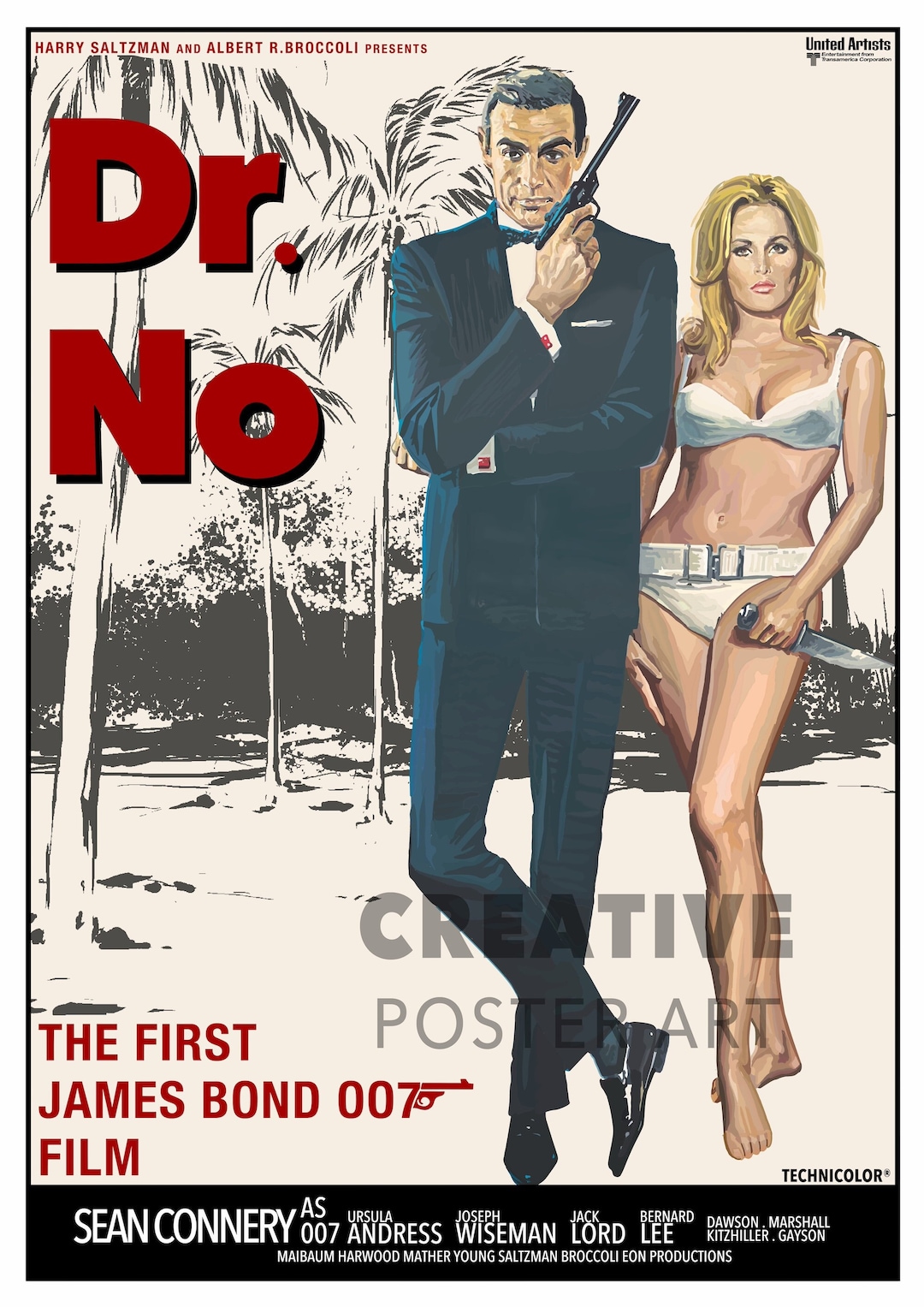 Dr. No James Bond Film Poster: Hand Drawn Artwork - Etsy