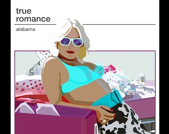 True Romance Movie Poster: Hand-Drawn Digital Art Print