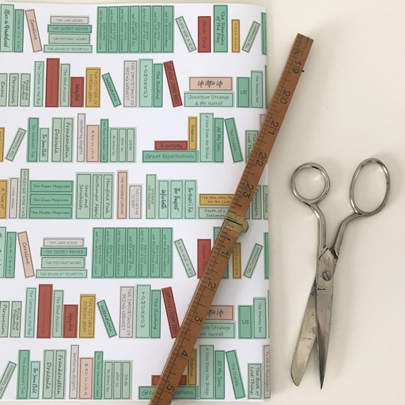 Book Themed Wrapping Paper for Literary Gift or Birthday Wrapping