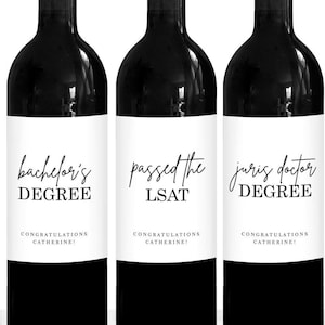 Law School Milestones Wine Labels, Graduation Gift