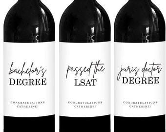 Law School Milestones Wine Labels, Graduation Gift