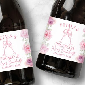 Petals and Prosecco Bridal Shower Favors | Custom Wine or Champagne Labels