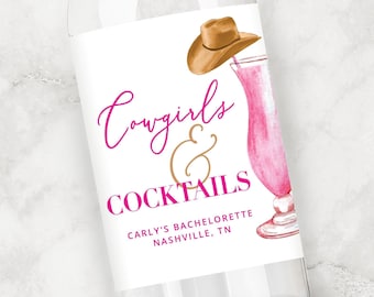 Cowgirl Bachelorette | Personalized Liquor Label | Party Favors Bridesmaid Gifts