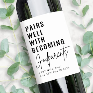 Godparent Proposal Gift | Custom Wine Label | Pairs Well With Becoming Godparents