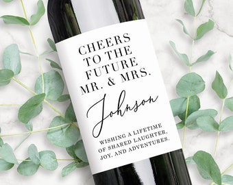 Cheers To The Future Mr. & Mrs. | Personalized Wine or Champagne Label Gift