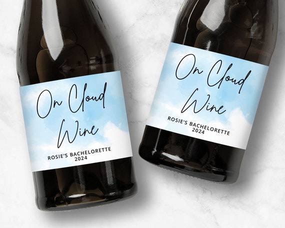 Custom Cloud 9 Bachelorette Party Favors | On Cloud Wine Labels
