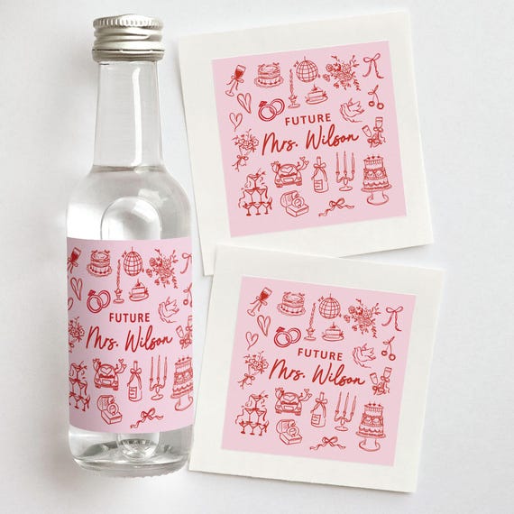 Future Mrs. Custom Shooter Labels | Whimsical Bridal Shower Favors