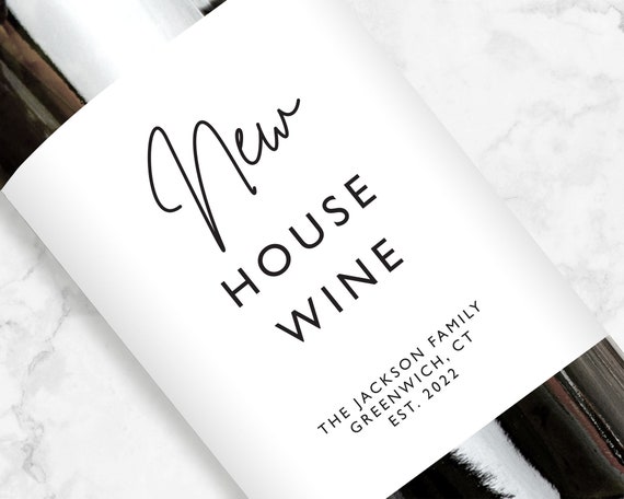 Personalized Housewarming Gift | New House Wine Label