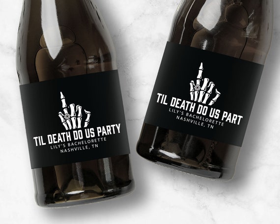 Til Death Do Us Part Champagne or Wine Labels