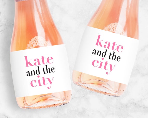 City Bachelorette Favors | Custom Bottle Label for Wine, Champagne, Liquor Shooters