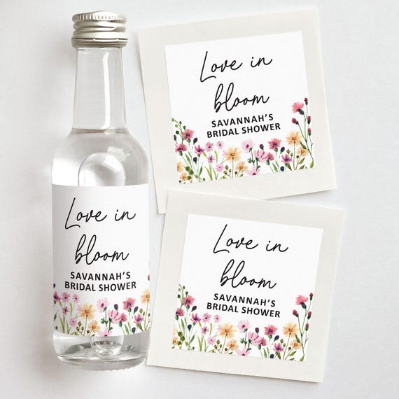Love in Bloom Bridal Shower Favors | Custom Shooter Labels