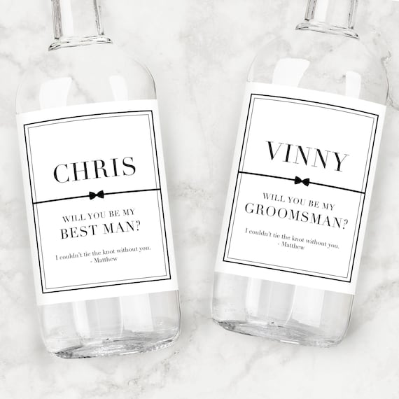 Groomsman Proposal Gift | Custom Tequila Labels or Whiskey Bottle Labels