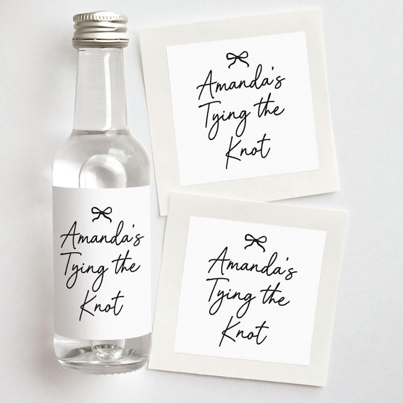 She's Tying the Knot Custom Shooter Labels | Bridal Shower Favors