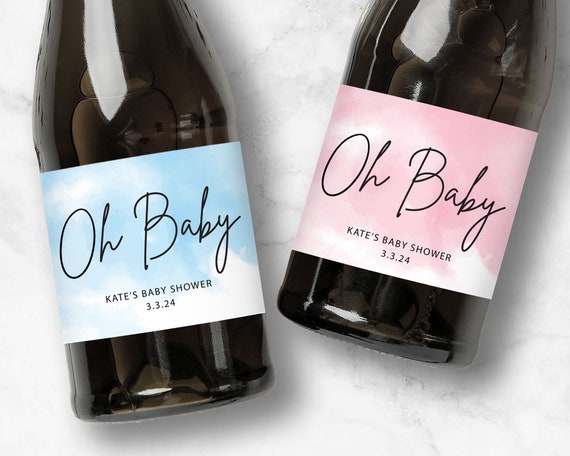 Cloud 9 Baby Shower Favors | Oh Baby Champagne or Wine Label