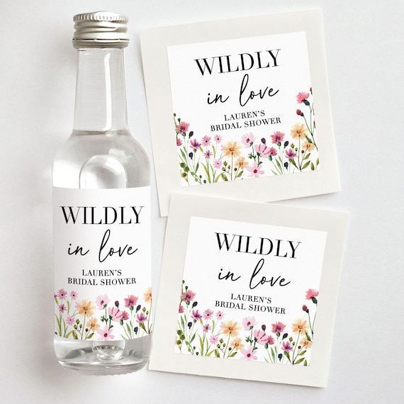Wildly in Love Wildflower Bridal Shower Favors | Custom Shooter Labels