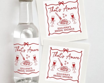 Pasta Dinner Favors That's Amore Bridal Shower Spaghetti | Custom Shooter Labels