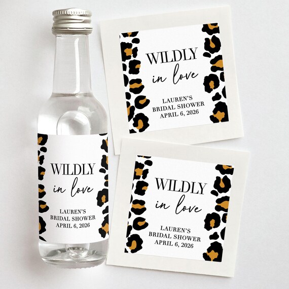 Wildly in Love Leopard Print Bridal Shower Favors | Custom Shooter Labels