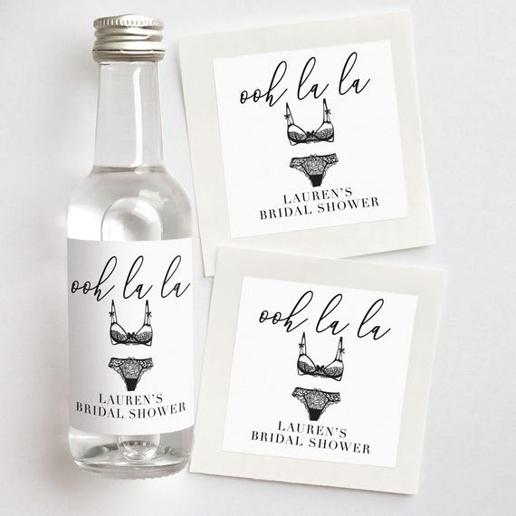 Bridal Lingerie Shower Favors | Custom Shooter Labels