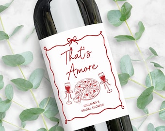 That's Amore Bridal Shower Favors | Custom Wine Label / Champagne Label