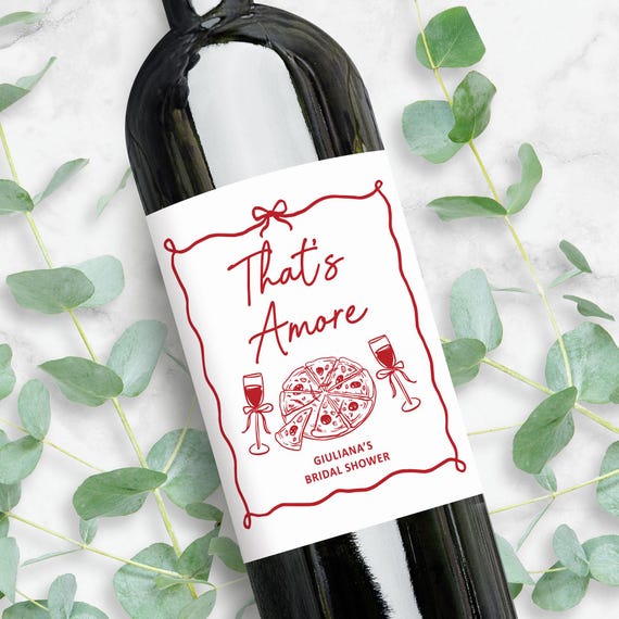 That's Amore Bridal Shower Favors | Custom Wine Label / Champagne Label