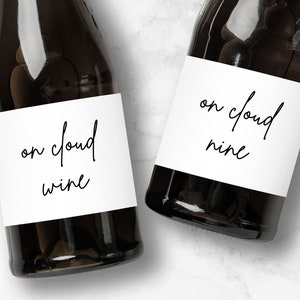 On Cloud Nine Wine Labels, Bachelorette Party Favors, Personalized