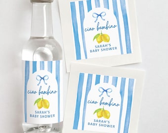Ciao Bambino Custom Stickers Shooter Labels | Lemon Baby Shower Favors
