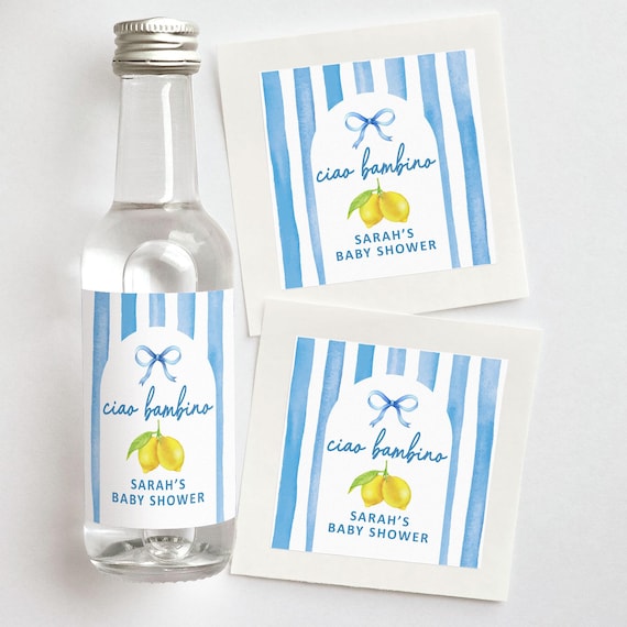 Ciao Bambino Custom Stickers Shooter Labels | Lemon Baby Shower Favors
