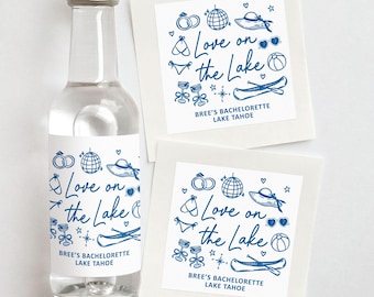 Love on the Lake Custom Shooter Labels | Lake Bachelorette Favors